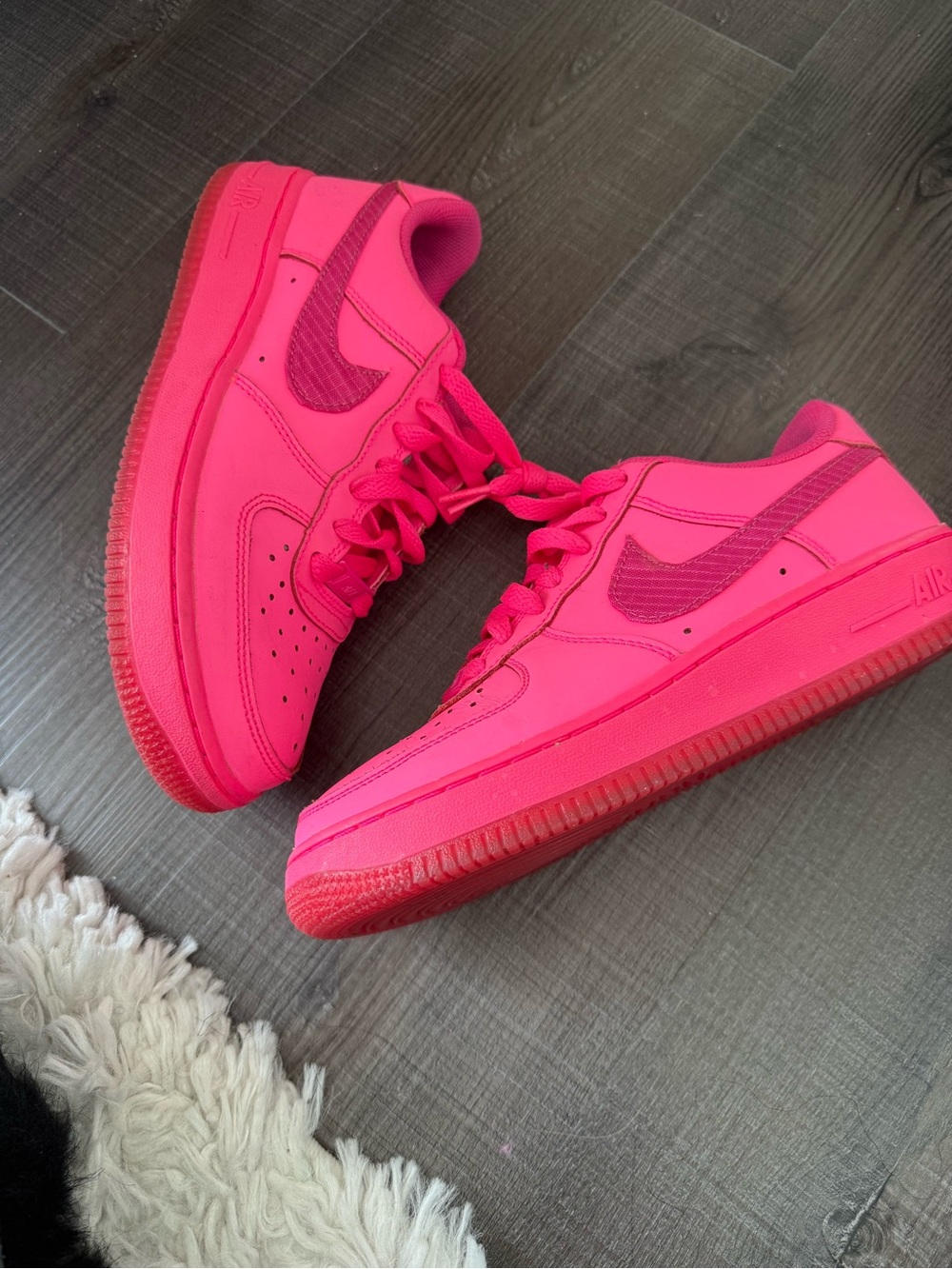 Nike Air Force 1 Low Top Sneakers - Bright Hot Pink